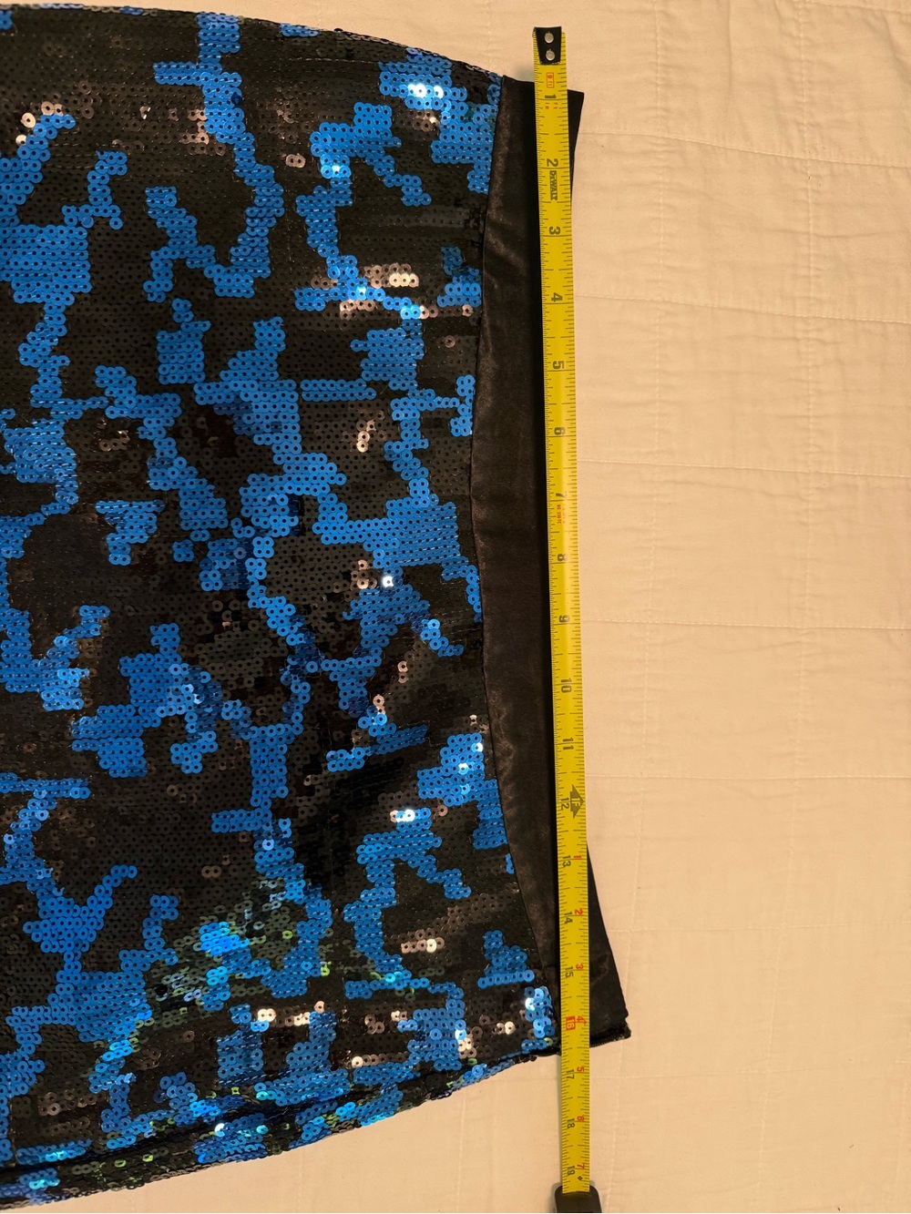 BCBG Blue and Black Sequin Mini Skirt - Picture 4 of 10
